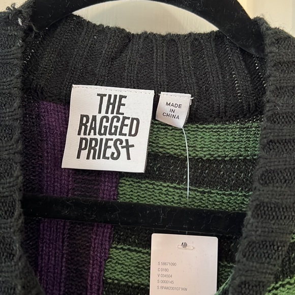 Patchwork Multi Stripe Oversized Pullover Sweater - M - The Ragged Priest - Picture 5 of 6